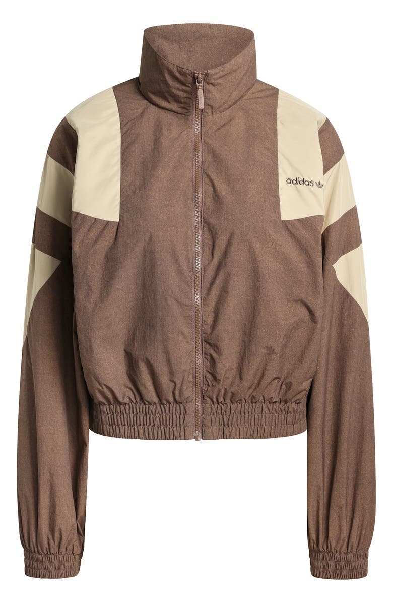 adidas Blocked Front Zip Track Jacket, Alternate, color, Dark Brown