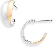 Sterling Forever Gretchen Two-Tone Huggie Hoop Earrings