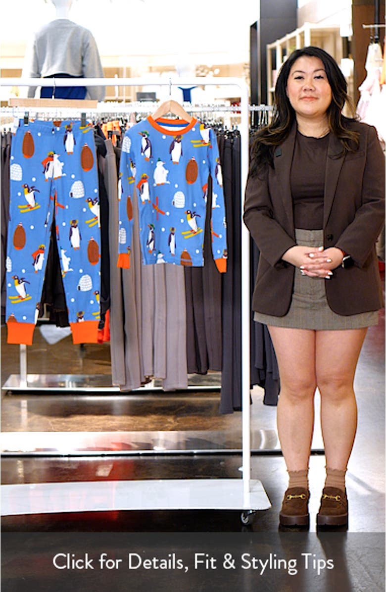 Kids' Glow in the Dark Print Fitted Two-Piece Cotton Pajamas, sales video thumbnail