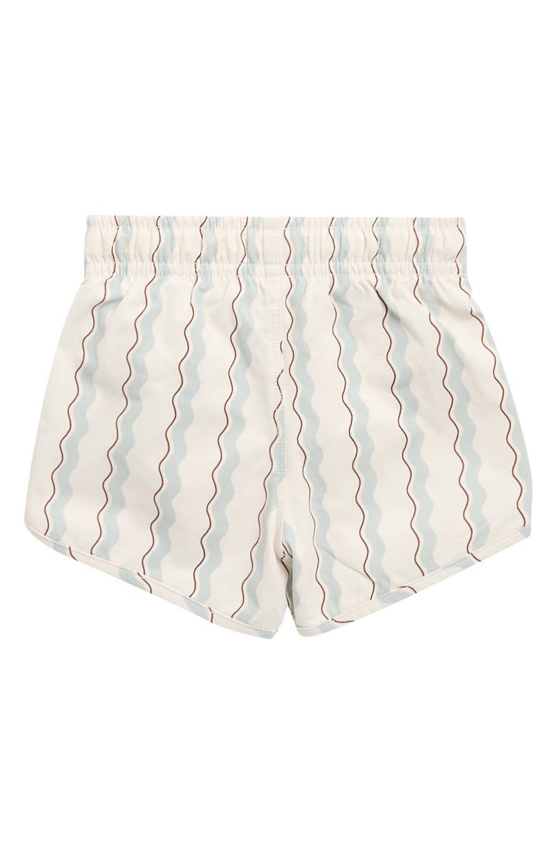 Rylee + Cru Wave Stripe Swim Trunks, Alternate, color, Natural