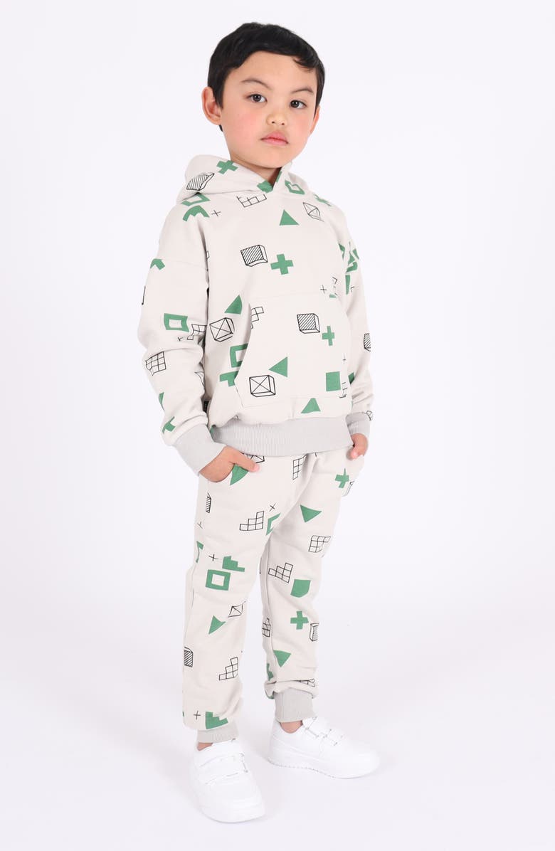 TINY TRIBE Kids' Form Stretch Cotton Hoodie, Alternate, color, Stone