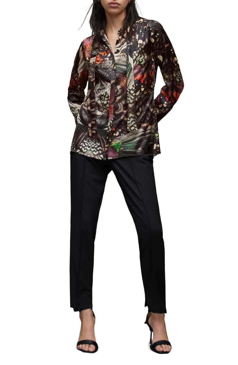 AllSaints Toni Gene Long Sleeve Blouse, Alternate, color, Jewel Green