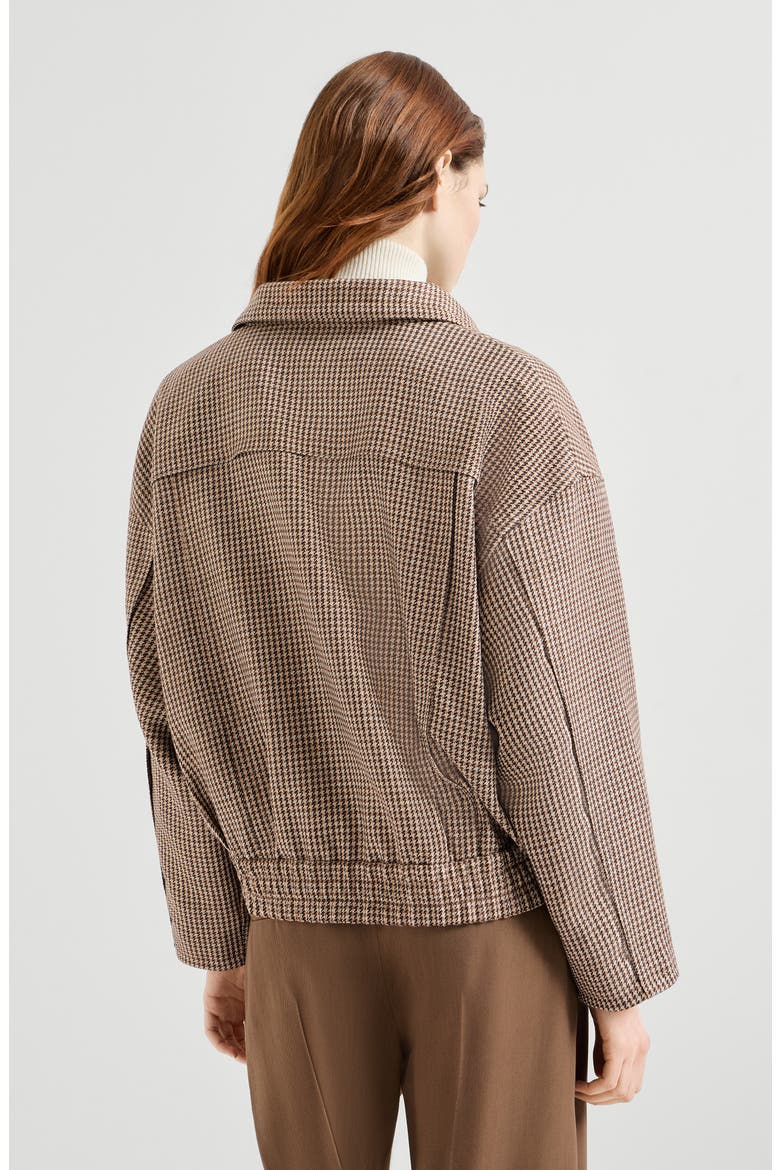 Sparkling houndstooth outerwear jacket, Alternate, color, Brown