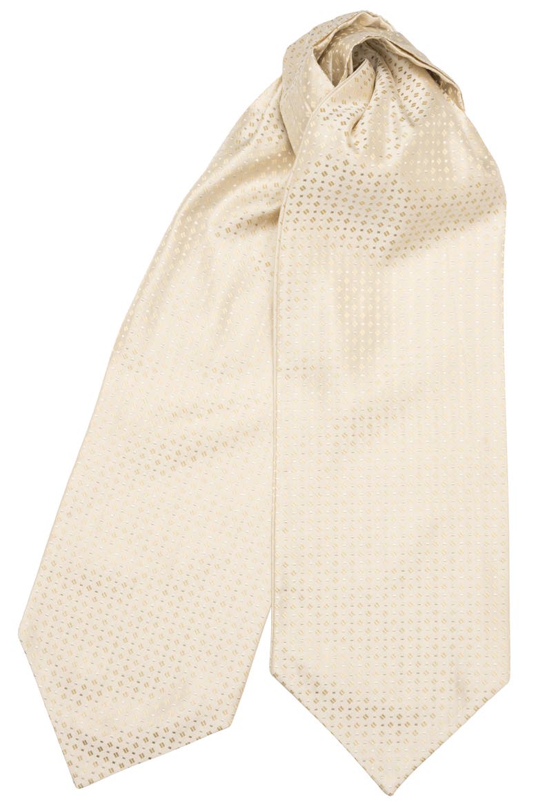 Valentino - Silk Ascot Cravat Tie for Men, Main, color, Champagne
