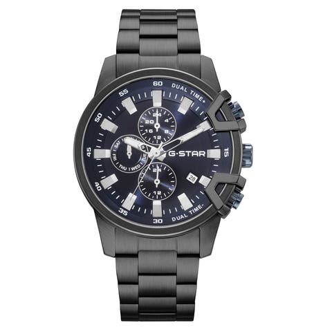 Bend3d - 44mm, Blue Dial, Black Stainless Steel Bracelet Watch