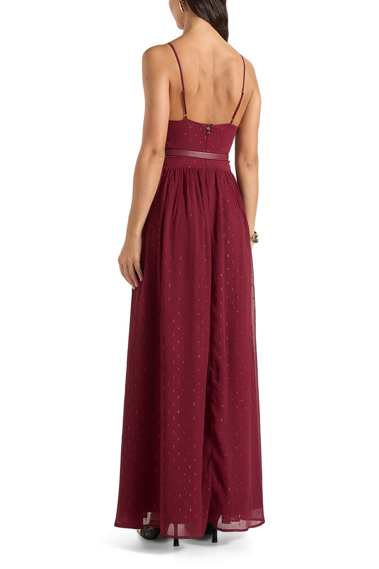 Rosie Lace Corset Maxi Dress, Alternate, color, Wine Red