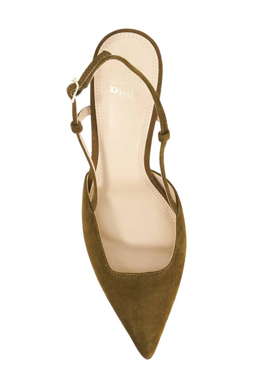 Dune London Composure Pointed Toe Slingback Pump In Green