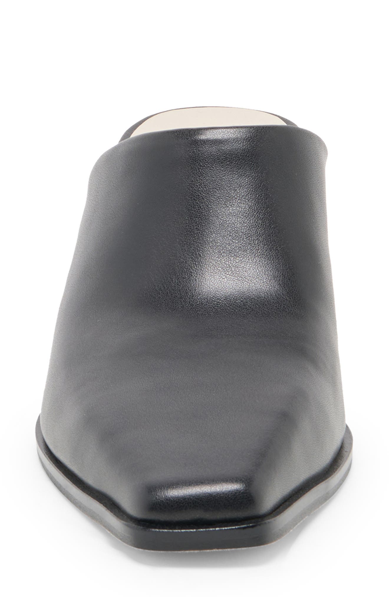 Leyton Square Toe Mule, Alternate, color, BLACK LEATHER
