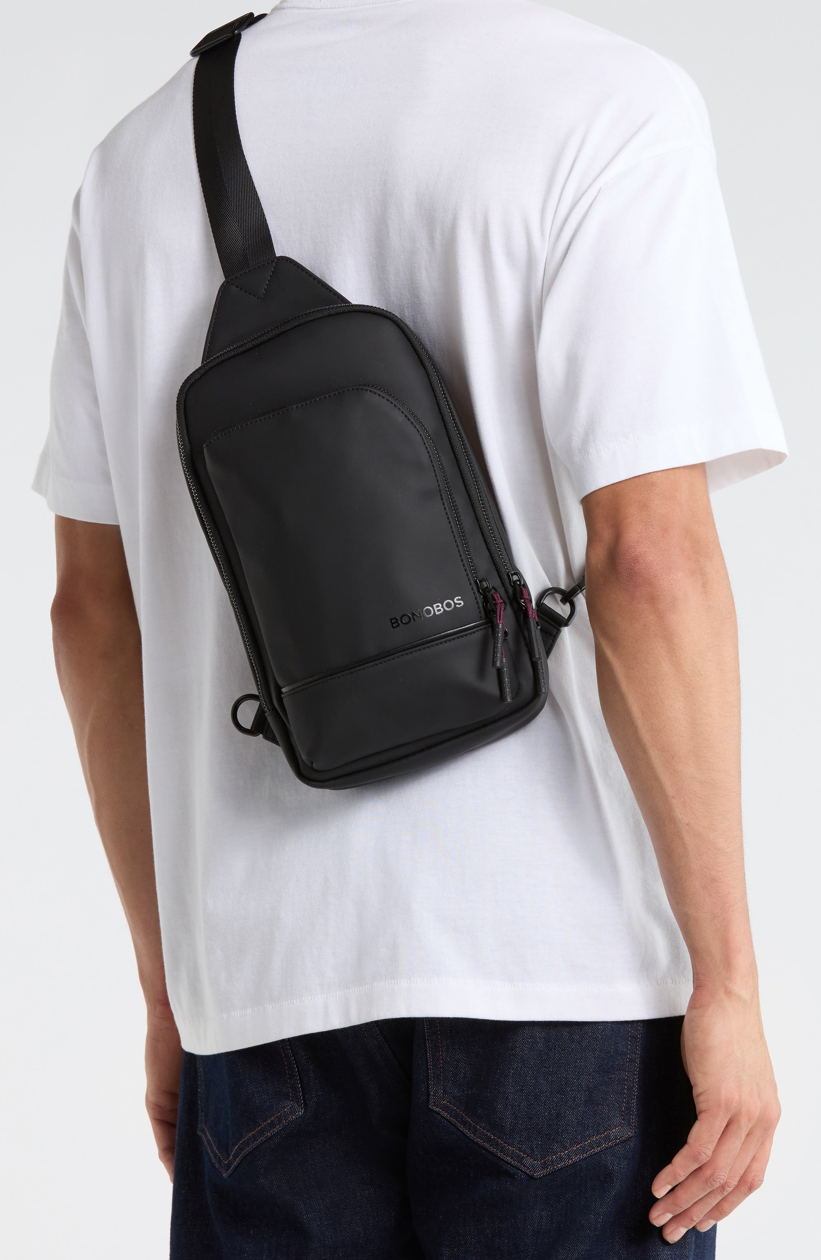 Bonobos Rubberized Sling Backpack, Alternate, color, Black