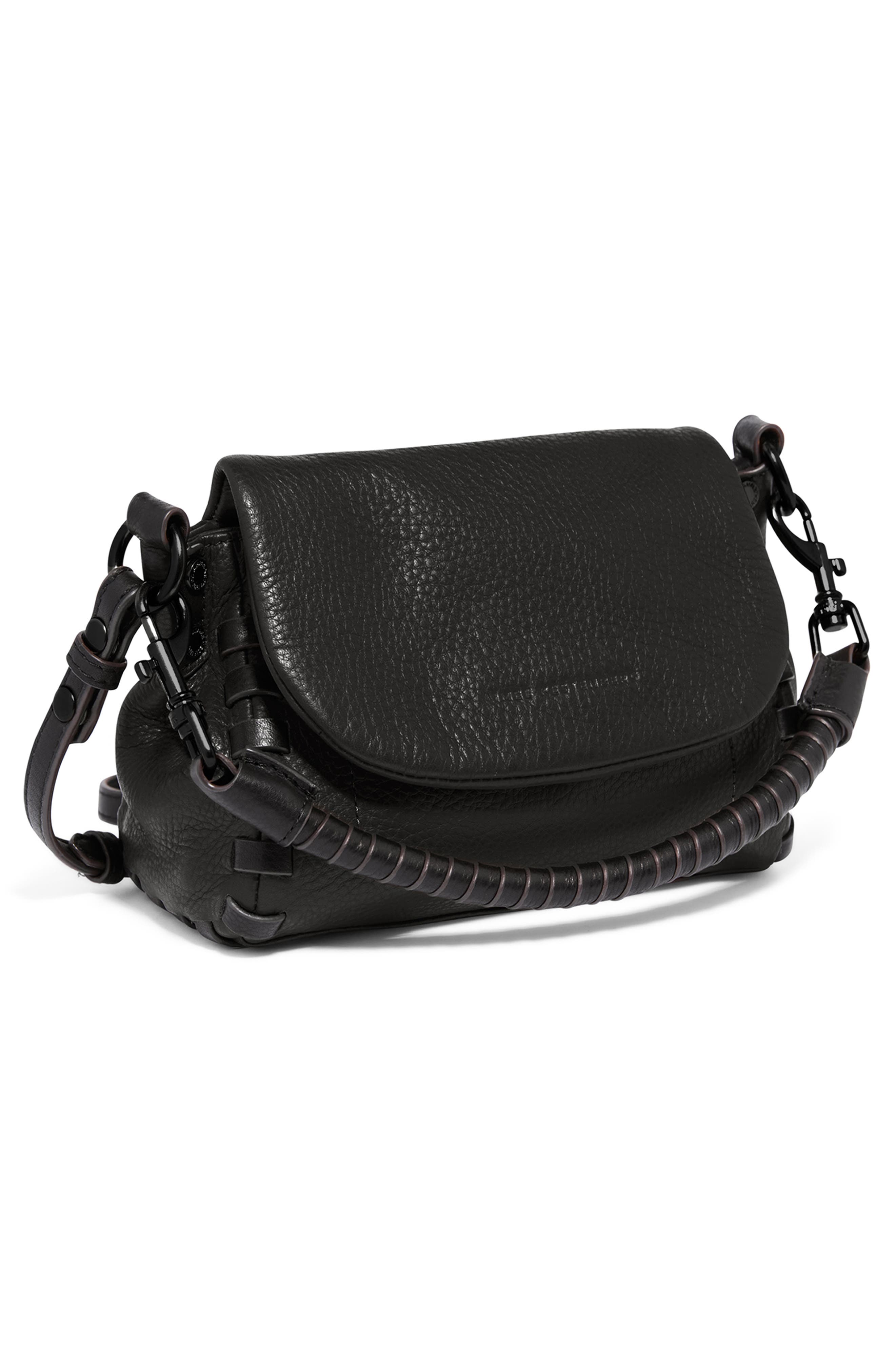 AIMEE Mini Zen Leather Crossbody Bag, Alternate, color, Black