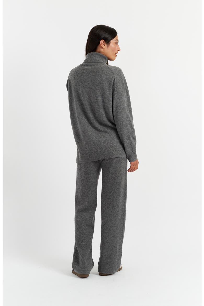 Wool Cashmere Wide Leg Track Pants, Alternate, color, Grey