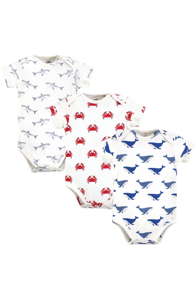 Touched by Nature 3Pk Organic Bodysuits, Main, color, Mystic Sea Creatures