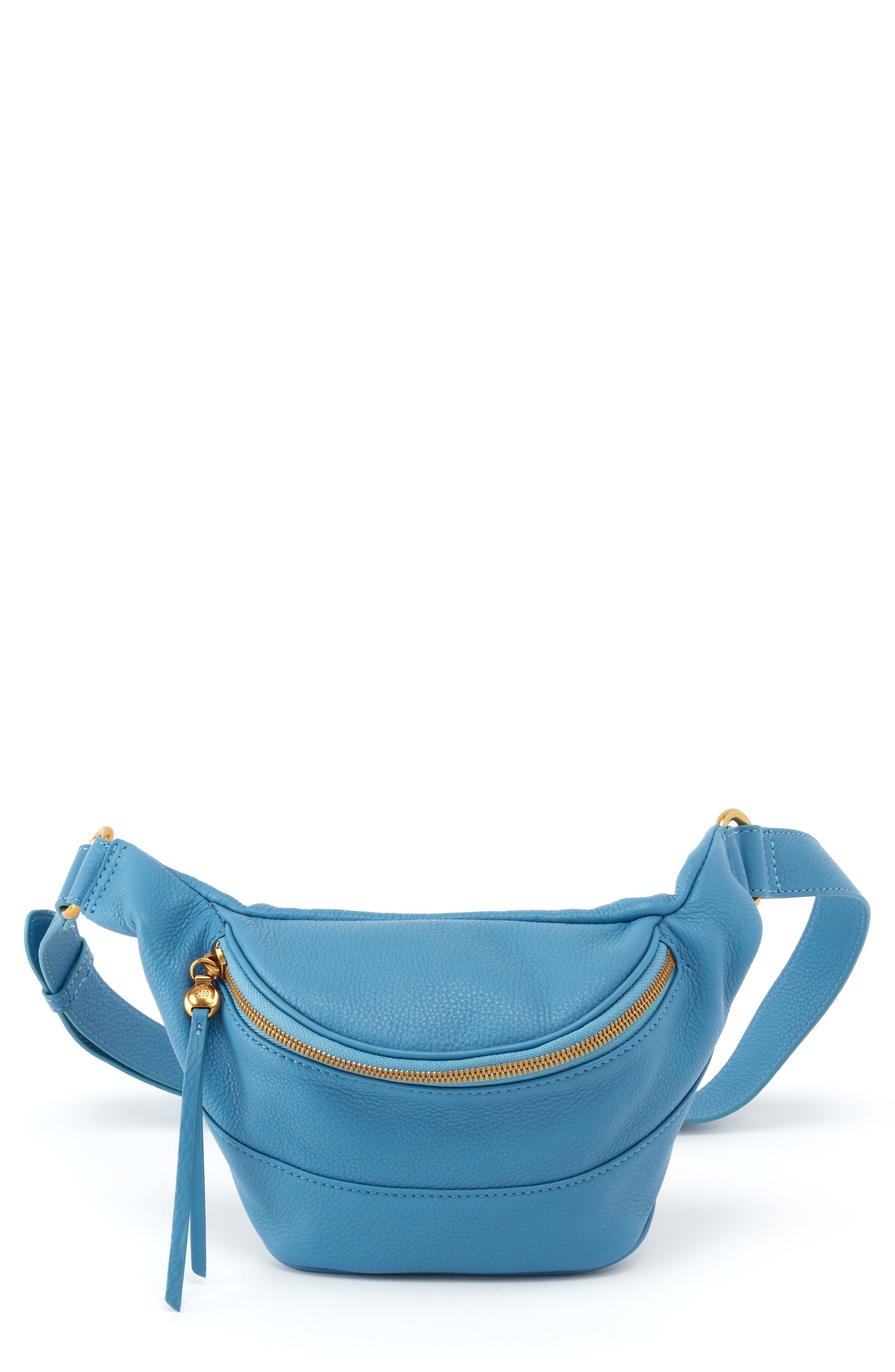 Jett Leather Belt Bag, Main, color, DUSTY BLUE