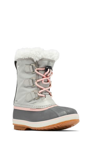 Sorel Kids' Yoot Pac Waterproof Snow Boot In Dove/gum 2