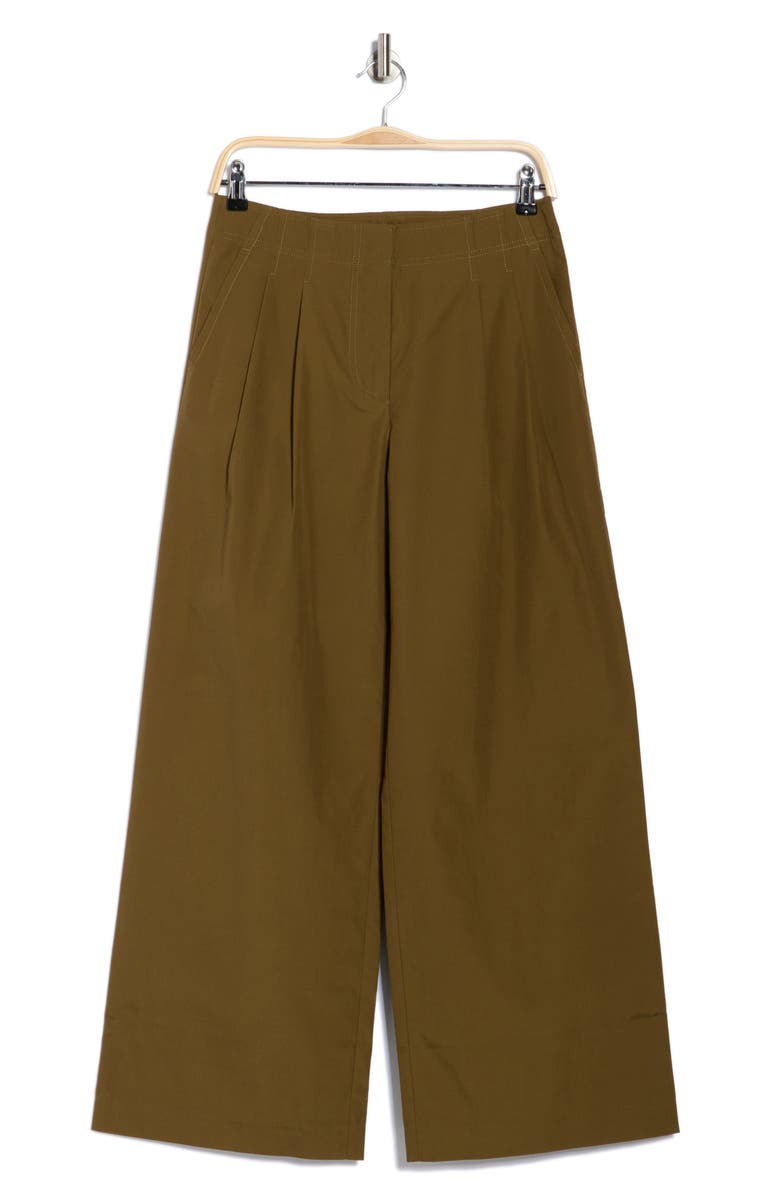 Ulla Johnson Lani Cotton Wide Leg Pants, Alternate, color, Militaire
