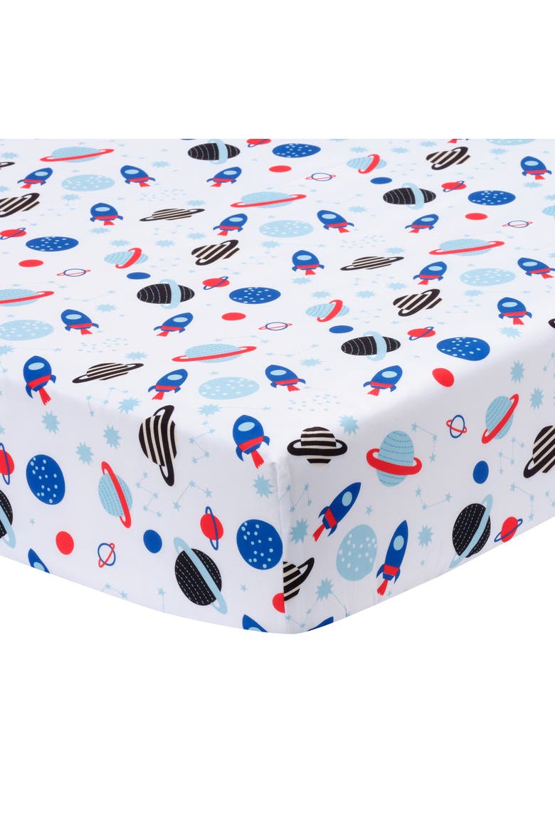 Space Galaxy 3-Pc Infant Nursery Baby Crib Bedding Set, Alternate, color, Blue