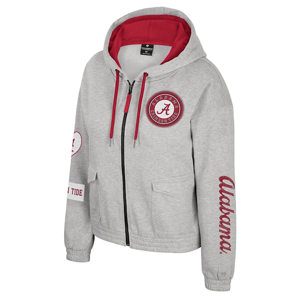 Women's Colosseum Gray Alabama Crimson Tide Alfie Full-Zip Hoodie Jacket - image 2