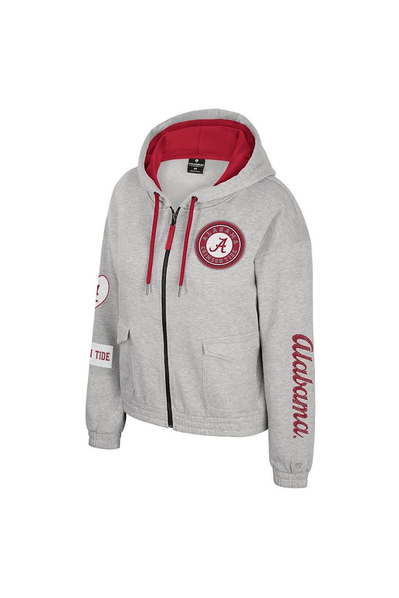 Women's Colosseum Gray Alabama Crimson Tide Alfie Full-Zip Hoodie Jacket, Alternate, color, Gray