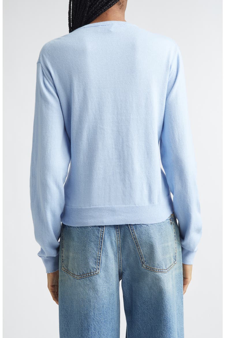 Crystal Knot Cotton & Cashmere Cardigan, Alternate, color, POWDER BLUE