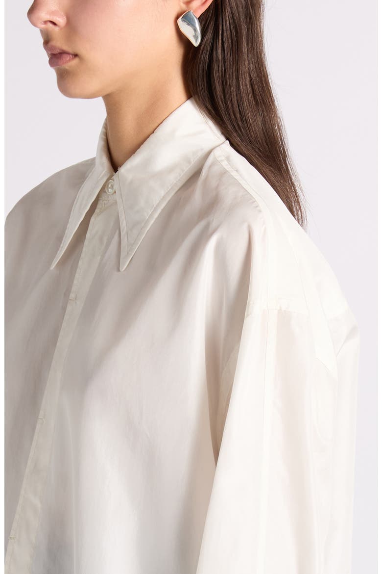 Oversize Cotton Button-Up Shirt, Alternate, color, 9107 PARCHMENT