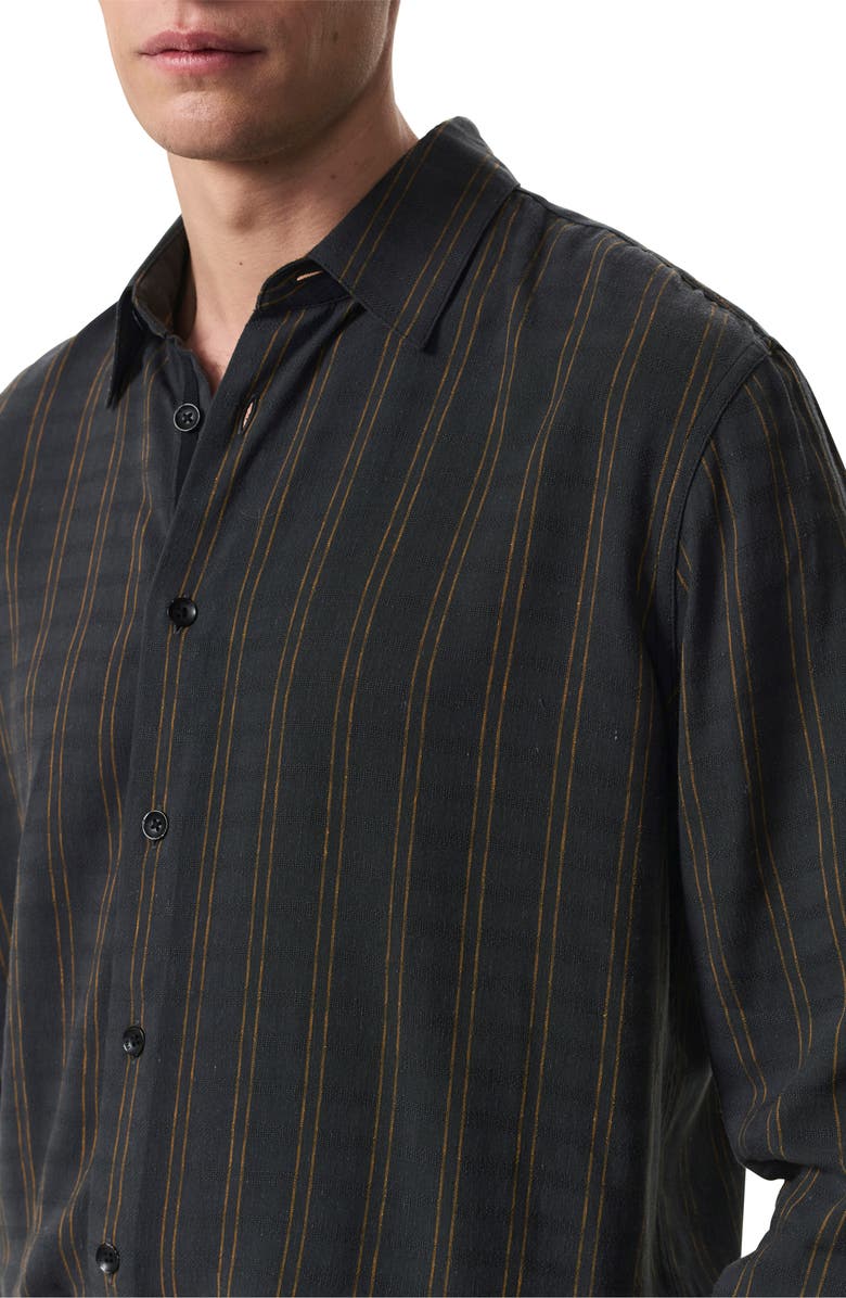 rag & bone Dalton Dobby Plaid Shirt, Alternate, color, Black