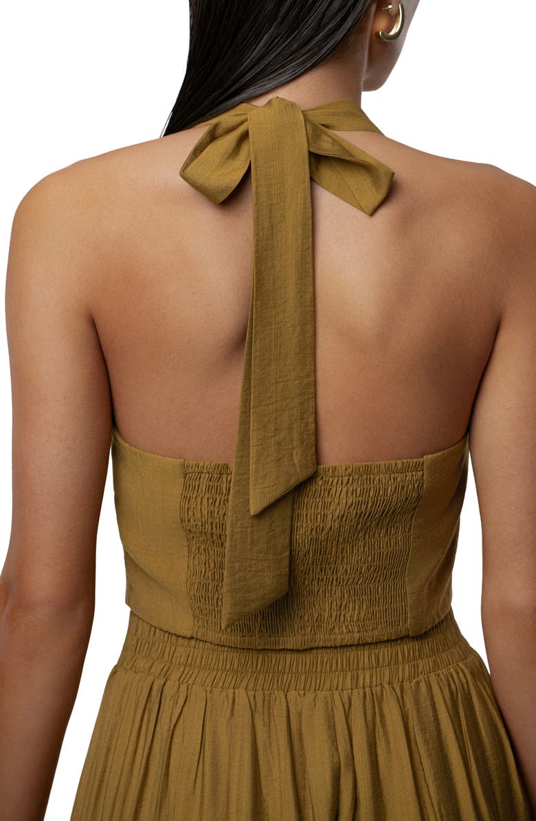 JLUXLABEL Tropical Daze Halter Top & Wide Leg Pant Set, Alternate, color, Green