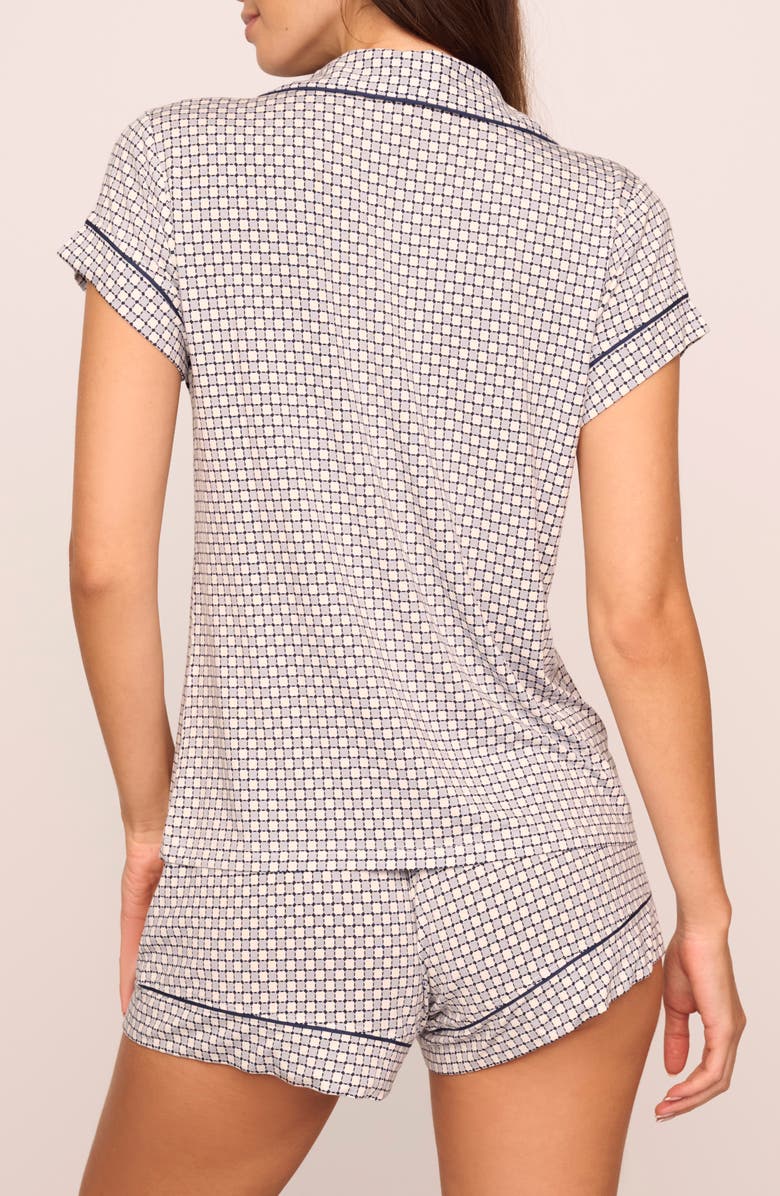 Eberjey Gisele Printed Short Pajamas, Alternate, color, Geo-Sphere Gray Dawn/ Navy