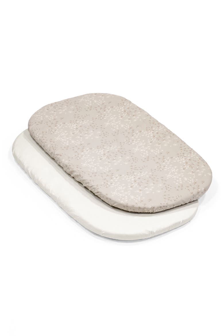 Snoozi Assorted 2-Pack Fitted Sheets, Main, color, WHITE