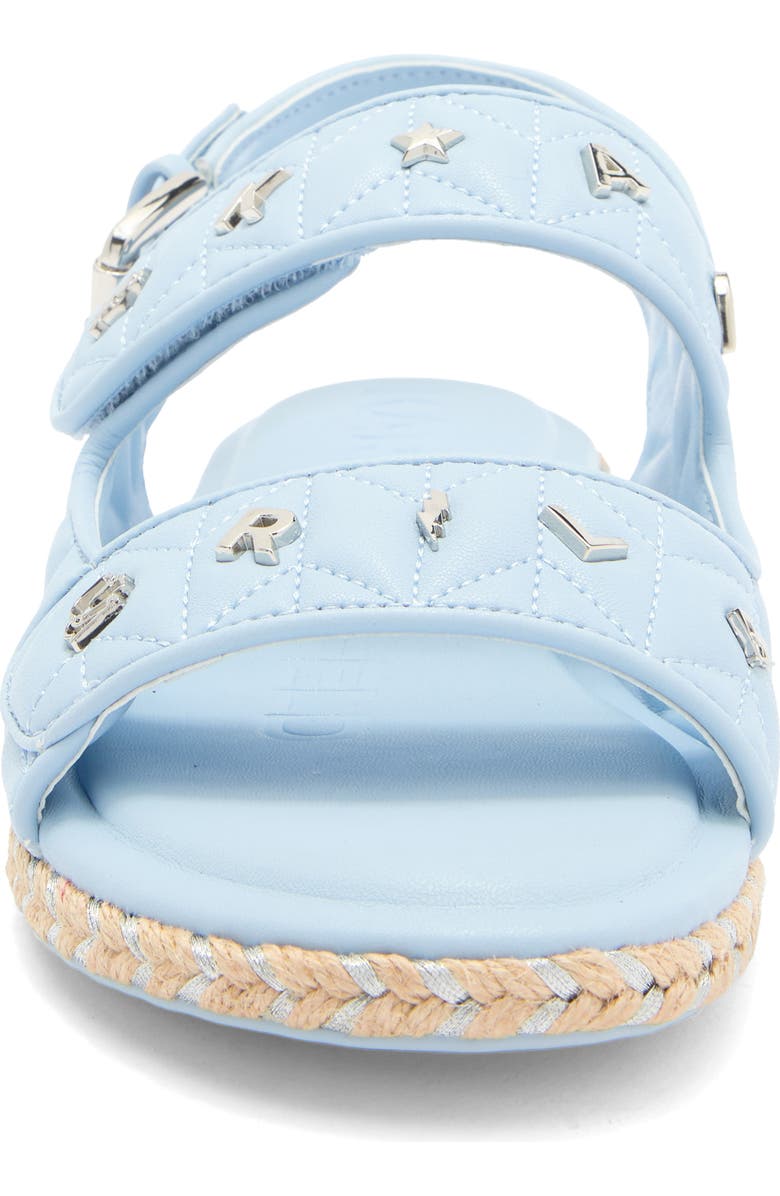 KARL LAGERFELD PARIS Charlay Studded Ankle Strap Sandal, Alternate, color, Light Blue