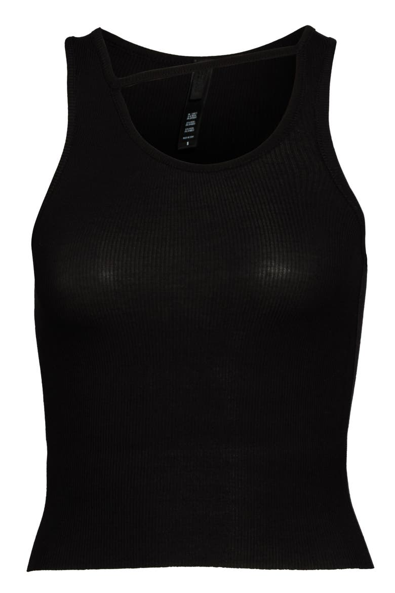 Lounge Cutout Rib Crop Pajama Tank, Alternate, color, ONYX