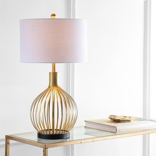 Jonathan Y Baird 29.5" Led Metal Table Lamp In Gold Leaf