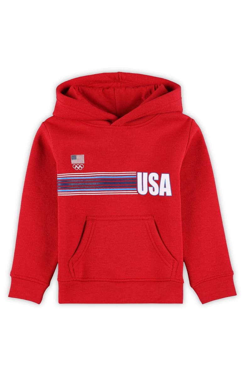 Outerstuff Toddler Red Team USA Sunset Pullover Hoodie, Main, color, Red