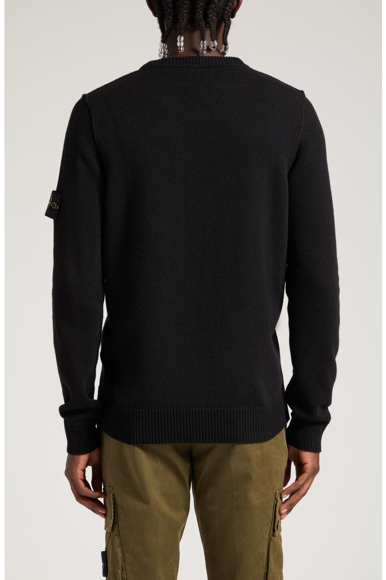 Crewneck Wool Blend Sweater, Alternate, color, BLACK