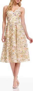 Dress the Population Maren Floral Sequin Fit & Flare Cocktail Dress