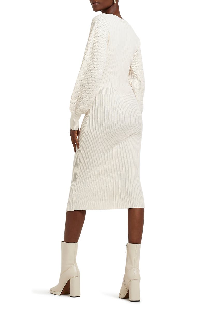 River Island Mixed Stitch Cardigan Sweater Dress, Alternate, color,