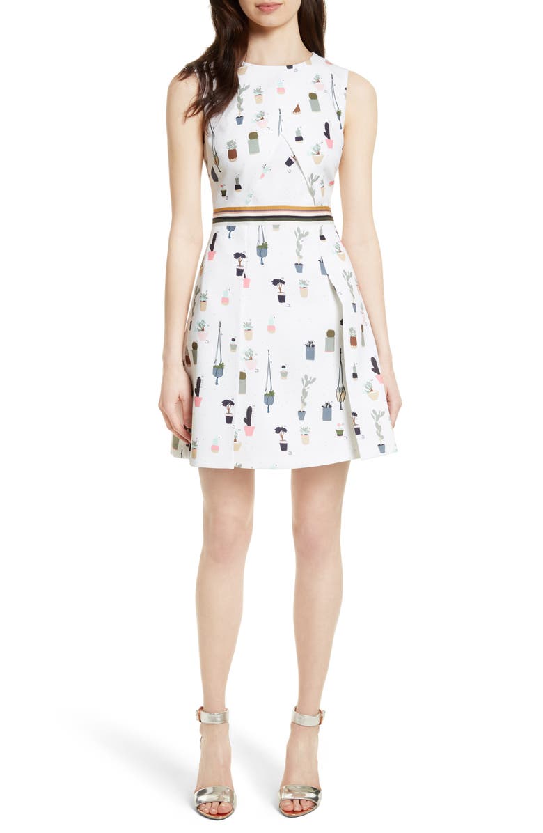 Ted Baker London Tetro Sleeveless Fit & Flare Dress, Main, color,