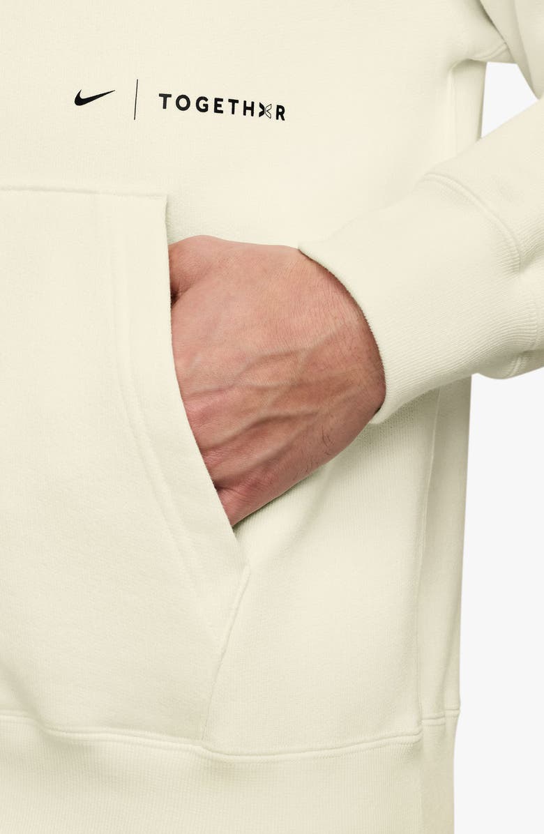 Nike EWWS Cotton French Terry Hoodie, Alternate, color, Sail/ Black