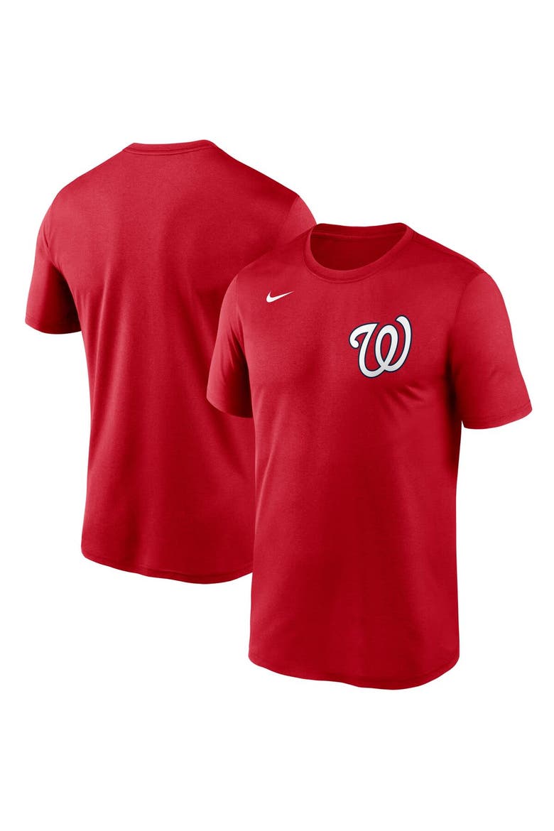 Men's Nike Red Washington Nationals Wordmark Legend T-Shirt, Alternate, color, Red