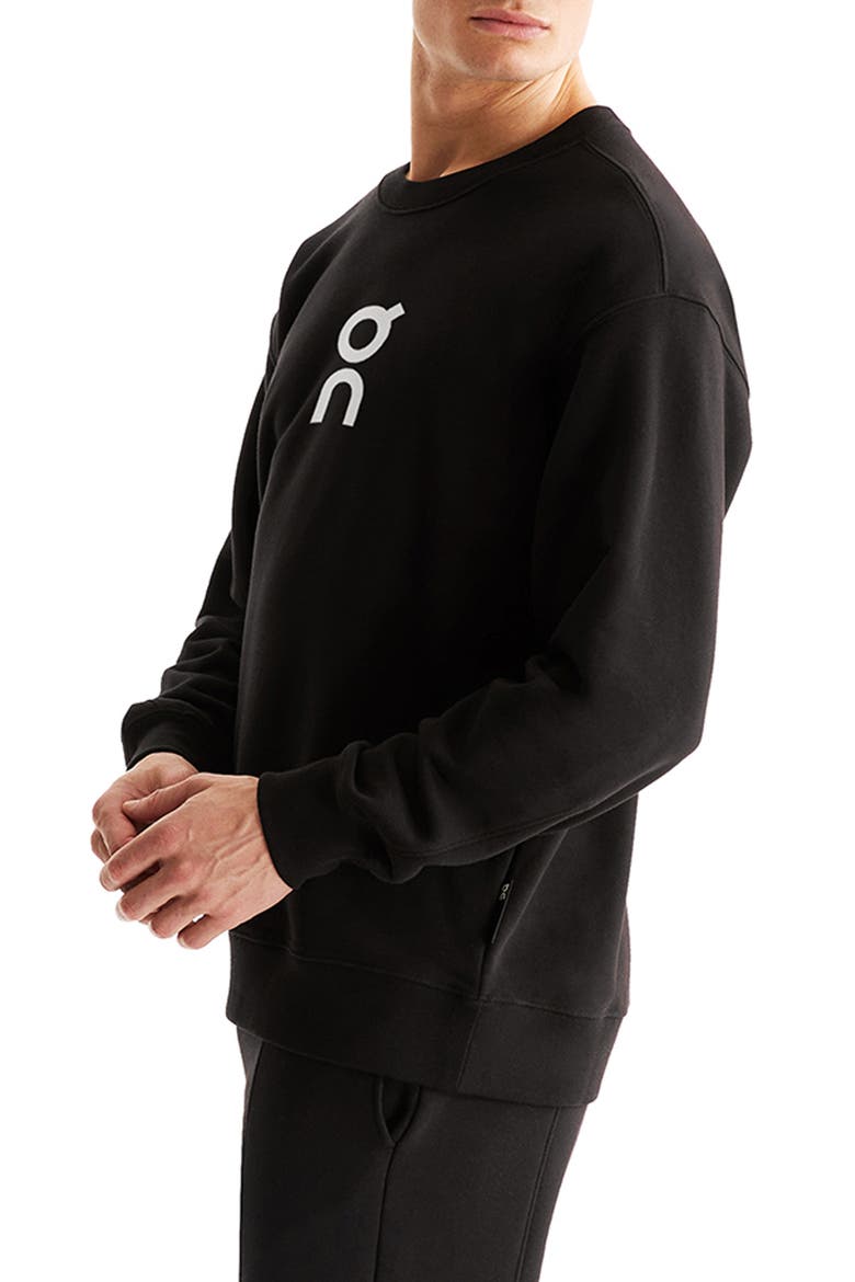 Club Crewneck Cotton Blend Sweatshirt, Alternate, color, BLACK
