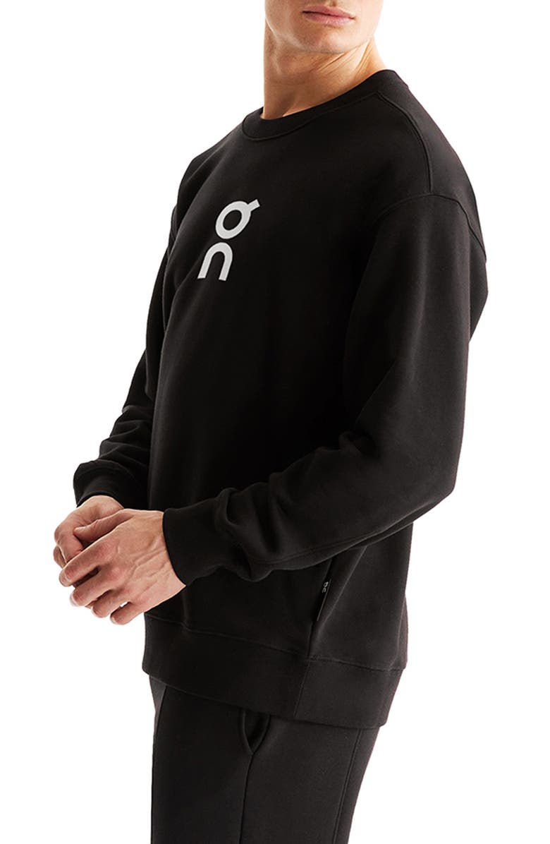 On Club Crewneck Cotton Blend Sweatshirt, Alternate, color, Black