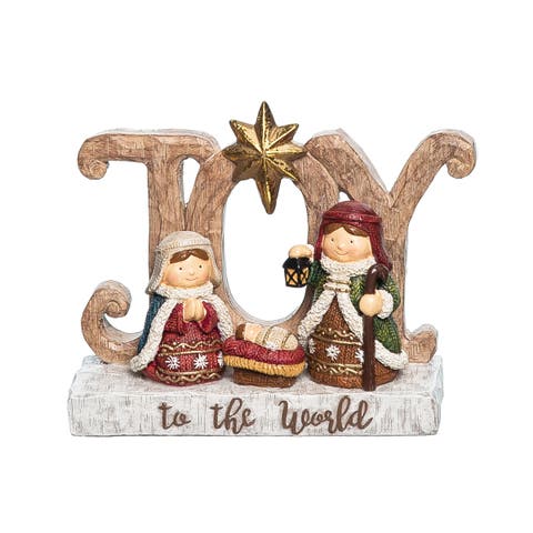 "Joy to the World" Holy Nativity Family Scene Single Figurine 5"