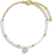 In Season Jewelry CZ Pearl Womens Plated Bracelet