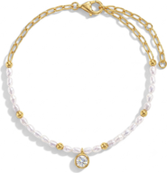 In Season Jewelry CZ Pearl Womens Plated Bracelet