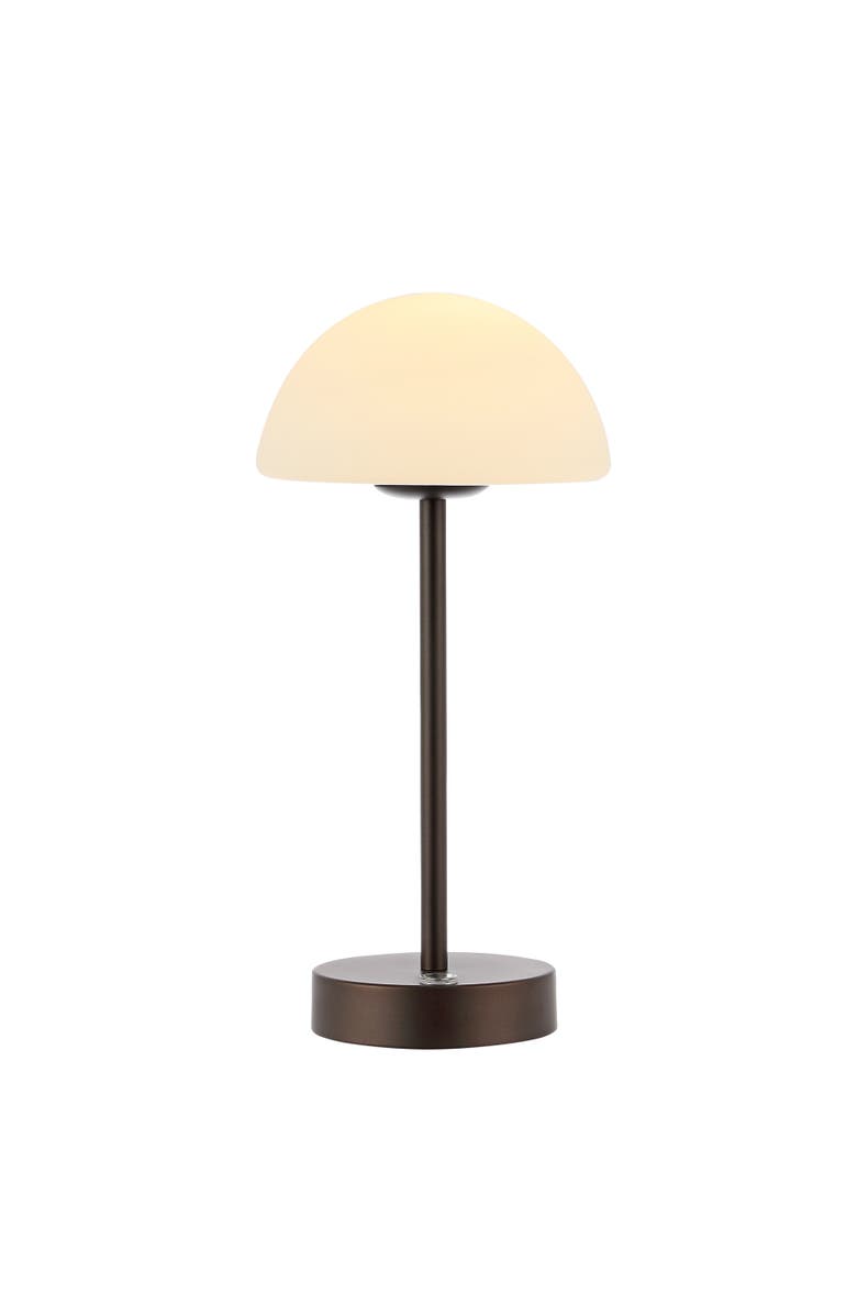 JONATHAN Y Xavier Bohemian Farmhouse Iron Rechargeable Integrated Portable LED Table Lamp, Main, color, Oil Rubbed Bronze
