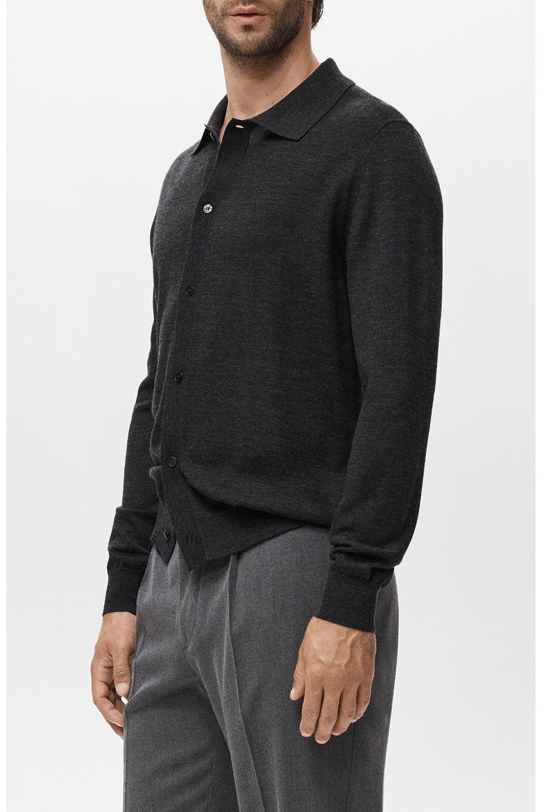 Wool Cardigan, Alternate, color, DARK HEATHER GREY