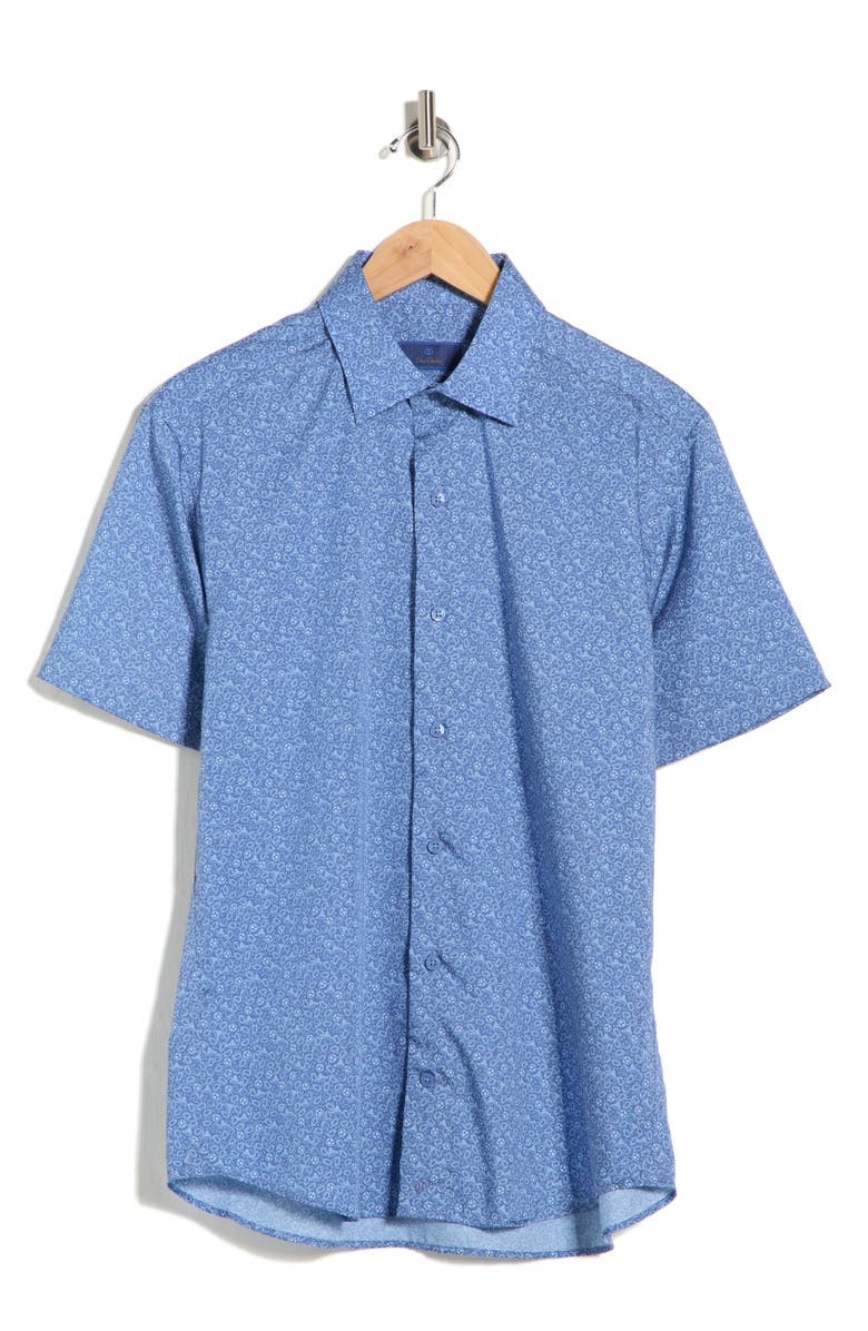 David Donahue Casual Short Sleeve Button-Up Shirt, Main, color, 