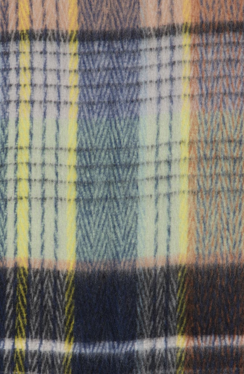 MODENA Bouclé Plaid Scarf, Alternate, color, Coral/ Blue/ Black Multi