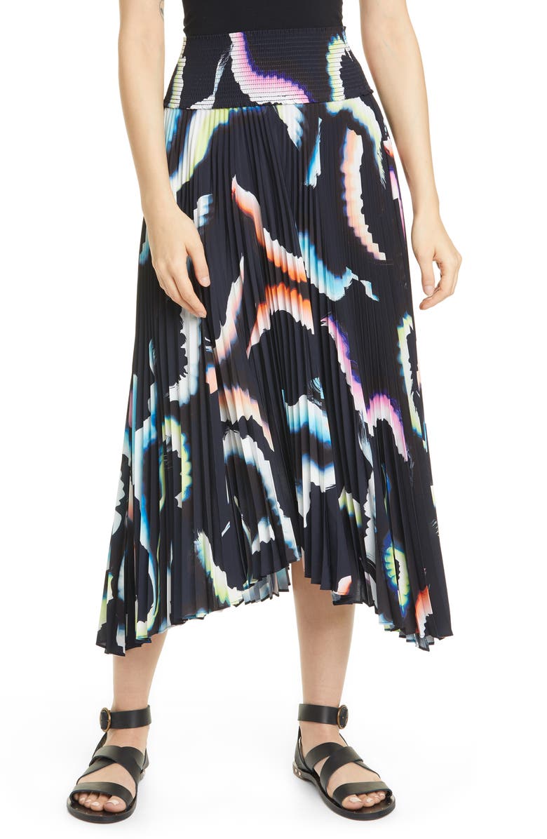 A.L.C. Sonali Asymmetrical Pleated Midi Skirt, Main, color,