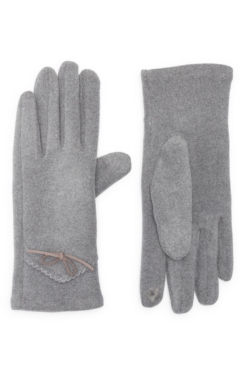 Ted Baker London Bow Touchscreen Gloves, Main, color, Grey