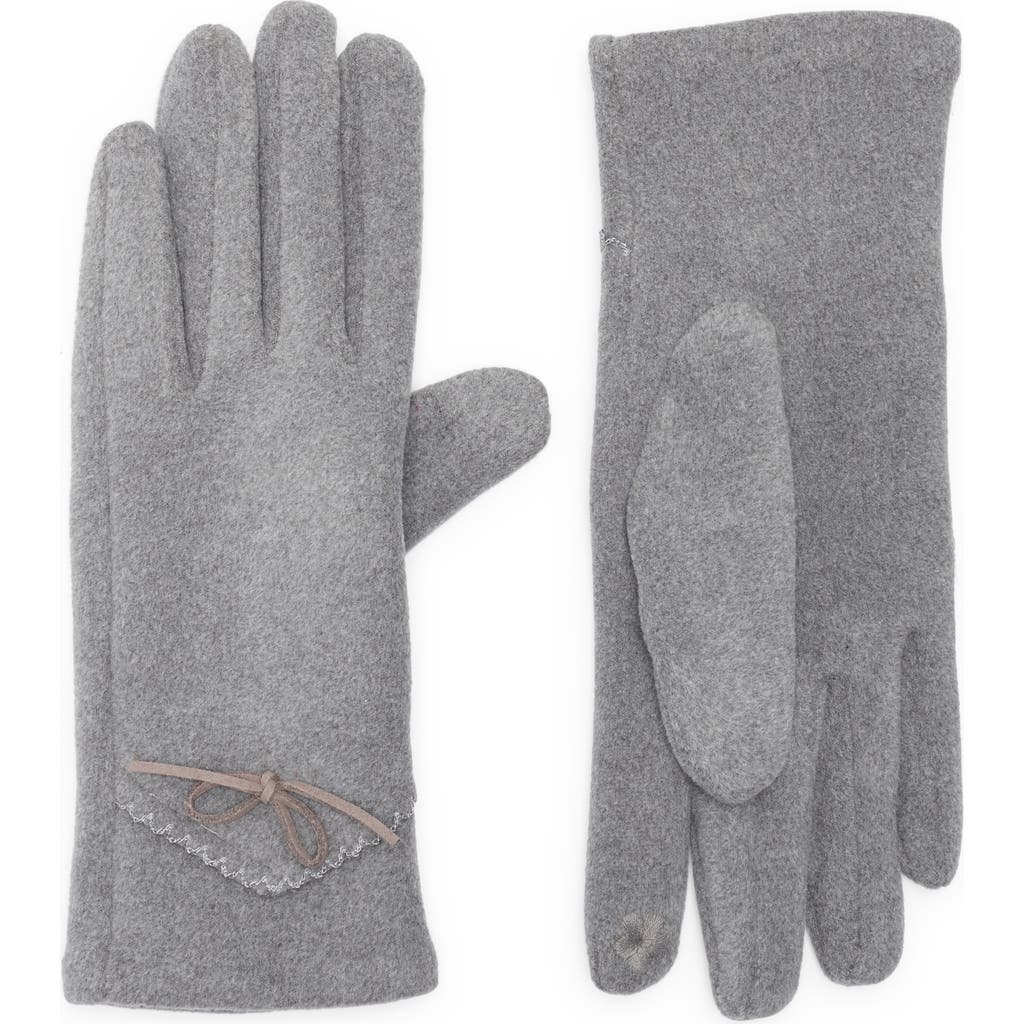 Ted Baker London Bow Faux Leather Touchscreen Gloves In Gray